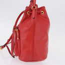PRADA Purse Hand Bag Leather 2way Red Gold Auth BA14119V-3