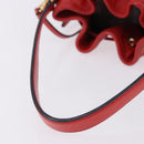 PRADA Purse Hand Bag Leather 2way Red Gold Auth BA14119V-7