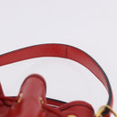 PRADA Purse Hand Bag Leather 2way Red Gold Auth BA14119V-14