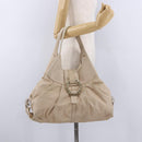 BVLGARI Chandra Tote Bag Leather Beige Gold Auth BA14122-23