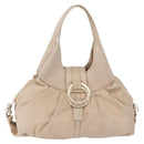 BVLGARI Chandra Tote Bag Leather Beige Gold Auth BA14122-13
