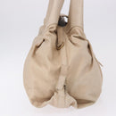 BVLGARI Chandra Tote Bag Leather Beige Gold Auth BA14122-4