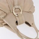 BVLGARI Chandra Tote Bag Leather Beige Gold Auth BA14122-7
