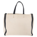 VALENTINO Tote Bag Canvas Ivory Gold Auth BA14128-2