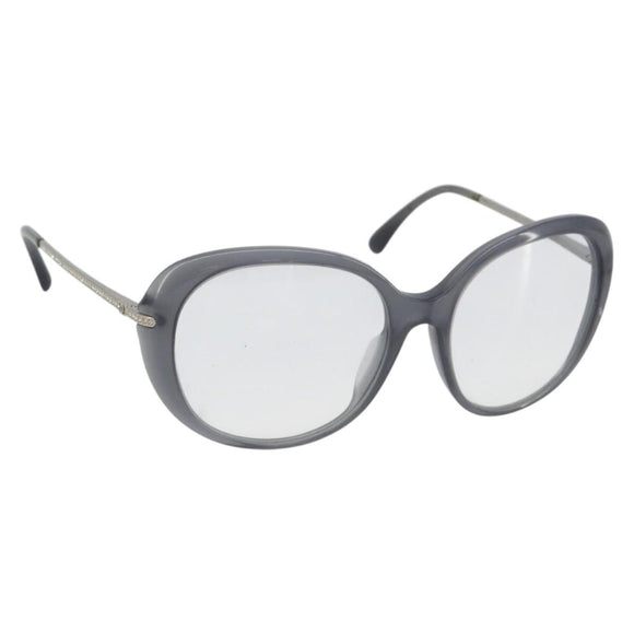 CHANEL Sunglasses Plastic Purple Silver CC Auth BA14139