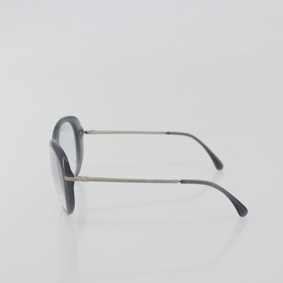CHANEL Sunglasses Plastic Purple Silver CC Auth BA14139