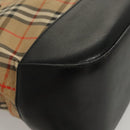 Burberrys Nova Check Hand Bag Canvas Beige Gold Auth BA1414-10