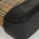 Burberrys Nova Check Hand Bag Canvas Beige Gold Auth BA1414-15