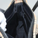 Burberrys Nova Check Hand Bag Canvas Beige Gold Auth BA1414-20