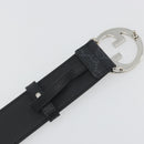 GUCCI GG Supreme Interlocking G Belt PVC 37.4"" Black 703147 Auth BA14140V-11