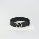 GUCCI GG Supreme Interlocking G Belt PVC 37.4"" Black 703147 Auth BA14140V-12