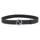 GUCCI GG Supreme Interlocking G Belt PVC 53.1"" Black 703147 Auth BA14141V-1
