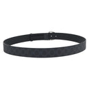 GUCCI GG Supreme Interlocking G Belt PVC 53.1"" Black 703147 Auth BA14141V-2