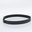 GUCCI GG Supreme Interlocking G Belt PVC 53.1"" Black 703147 Auth BA14141V-4