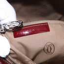 CARTIER Must Line Marcello Hand Bag Patent Bordeaux Auth BA14142-12