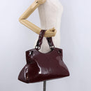 CARTIER Must Line Marcello Hand Bag Patent Bordeaux Auth BA14142-22