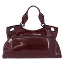 CARTIER Must Line Marcello Hand Bag Patent Bordeaux Auth BA14142-2