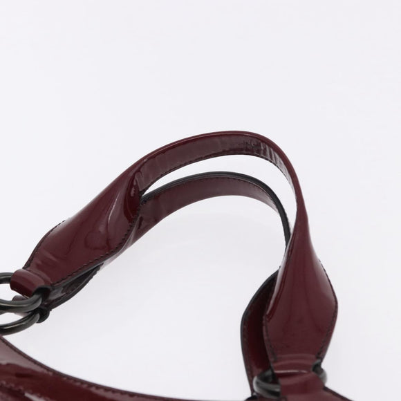 CARTIER Must Line Marcello Hand Bag Patent Bordeaux Auth BA14142