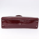 CARTIER Must Line Marcello Hand Bag Patent Bordeaux Auth BA14142-5