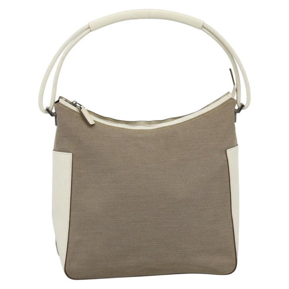 GUCCI GG Canvas Shoulder Bag Beige Silver 001 3766 Auth BA14143
