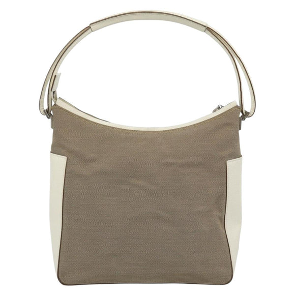 GUCCI GG Canvas Shoulder Bag Beige Silver 001 3766 Auth BA14143