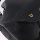 MCM Purse Shoulder Bag Leather Black Gold Auth BA14146A-9