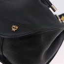 MCM Purse Shoulder Bag Leather Black Gold Auth BA14146A-14