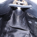 MCM Purse Shoulder Bag Leather Black Gold Auth BA14146A-18