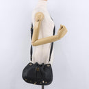 MCM Purse Shoulder Bag Leather Black Gold Auth BA14146A-21