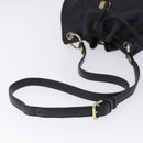 MCM Purse Shoulder Bag Leather Black Gold Auth BA14146A-7