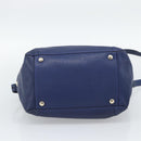 Chloe Bridget Hand Bag Leather 2way Blue Gold Tone Auth BA14147-5