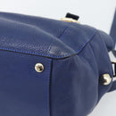 Chloe Bridget Hand Bag Leather 2way Blue Gold Tone Auth BA14147-17