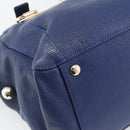Chloe Bridget Hand Bag Leather 2way Blue Gold Tone Auth BA14147-18