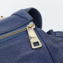 Chloe Bridget Hand Bag Leather 2way Blue Gold Tone Auth BA14147-19