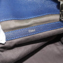 Chloe Bridget Hand Bag Leather 2way Blue Gold Tone Auth BA14147-20