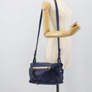 Chloe Bridget Hand Bag Leather 2way Blue Gold Tone Auth BA14147-25