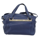 Chloe Bridget Hand Bag Leather 2way Blue Gold Tone Auth BA14147-13