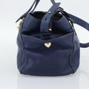 Chloe Bridget Hand Bag Leather 2way Blue Gold Tone Auth BA14147-3
