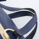 Chloe Bridget Hand Bag Leather 2way Blue Gold Tone Auth BA14147-8