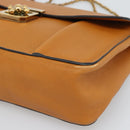 Chloe Elsie Chain Shoulder Bag Leather Brown Gold Tone Auth BA14148V-10