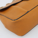 Chloe Elsie Chain Shoulder Bag Leather Brown Gold Tone Auth BA14148V-11