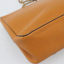 Chloe Elsie Chain Shoulder Bag Leather Brown Gold Tone Auth BA14148V-13