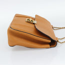Chloe Elsie Chain Shoulder Bag Leather Brown Gold Tone Auth BA14148V-5