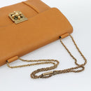 Chloe Elsie Chain Shoulder Bag Leather Brown Gold Tone Auth BA14148V-7