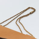 Chloe Elsie Chain Shoulder Bag Leather Brown Gold Tone Auth BA14148V-8