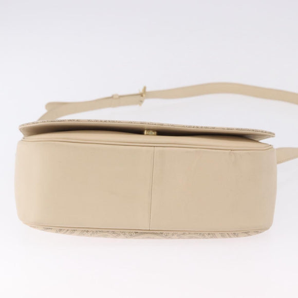 VALENTINO Shoulder Bag Leather 2way Ivory Gold Auth BA14149V