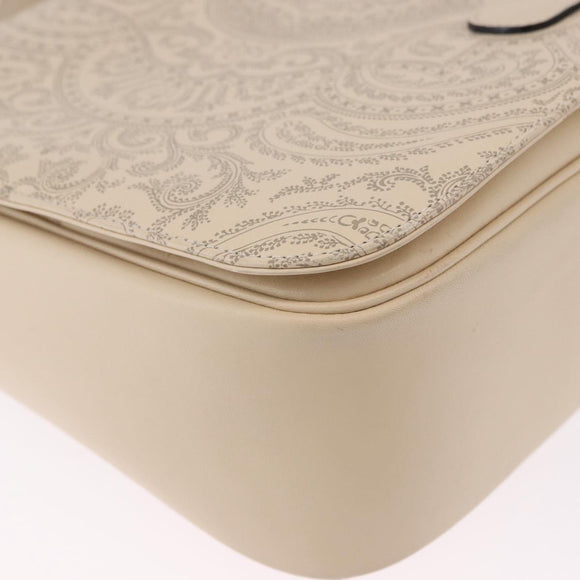 VALENTINO Shoulder Bag Leather 2way Ivory Gold Auth BA14149V