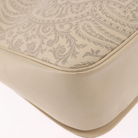 VALENTINO Shoulder Bag Leather 2way Ivory Gold Auth BA14149V