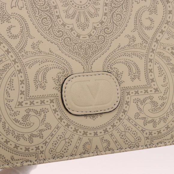 VALENTINO Shoulder Bag Leather 2way Ivory Gold Auth BA14149V
