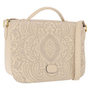 VALENTINO Shoulder Bag Leather 2way Ivory Gold Auth BA14149V-1